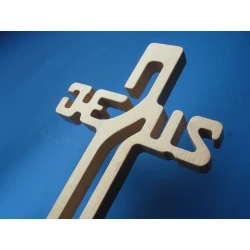 Krzyż drewniany jasny brąz-Jezus 25,5 cm JB 10